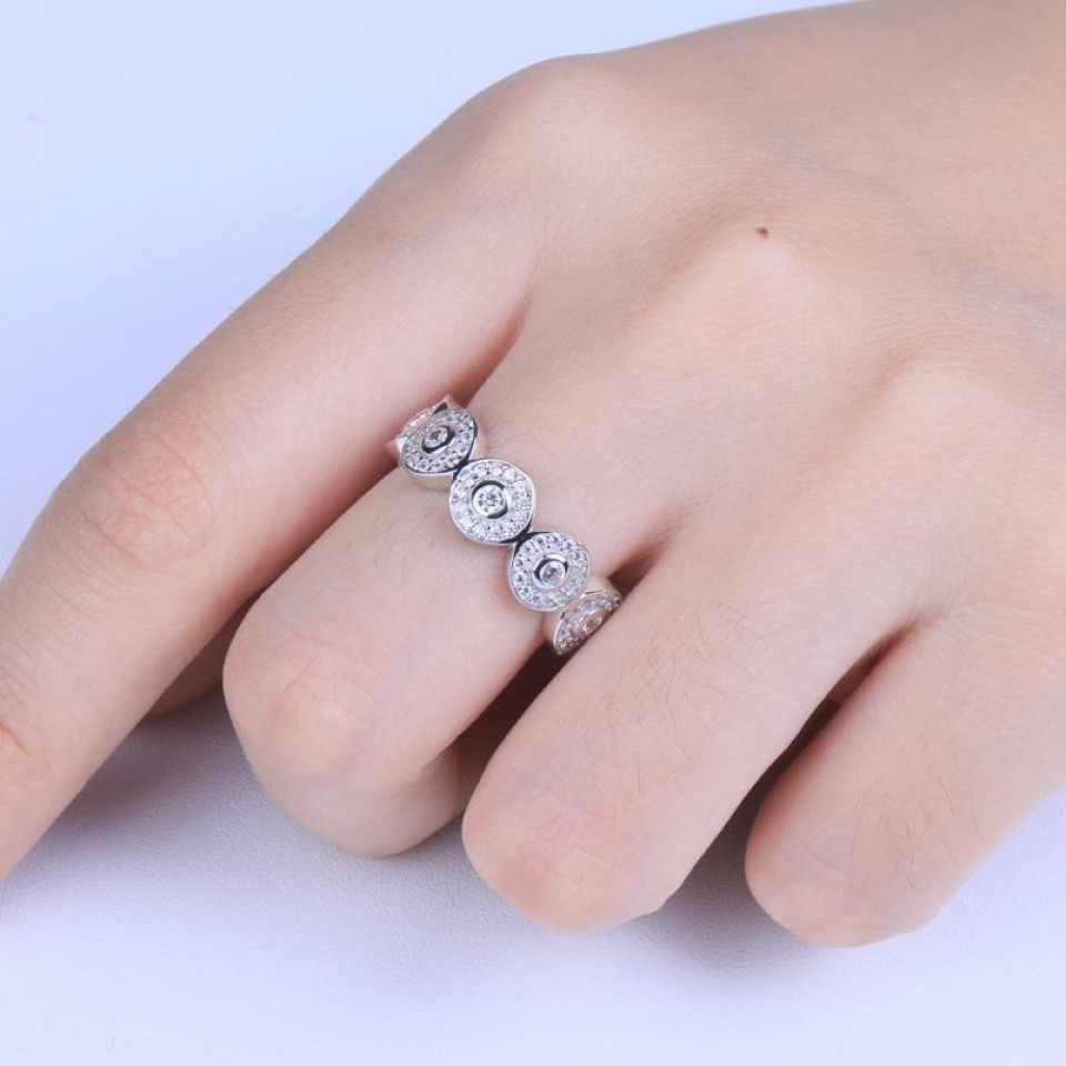 925 Sterling Silver Rhodium Plated Bridal Engagement Rings